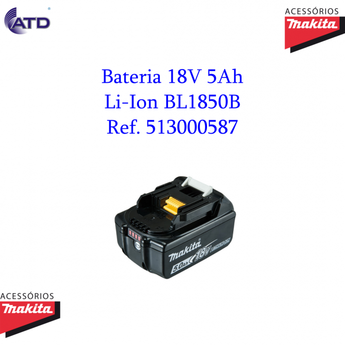 Bateria 18V 5Ah Li-Ion BL1850B MAKITA