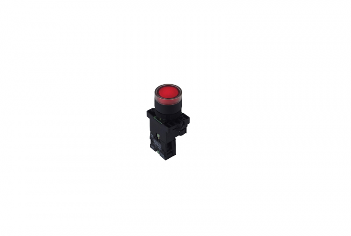 Botão de impulso iluminado EW3461 vermelho 1NF