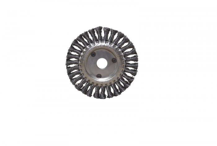 Escova circular aço carbono cerda trançada