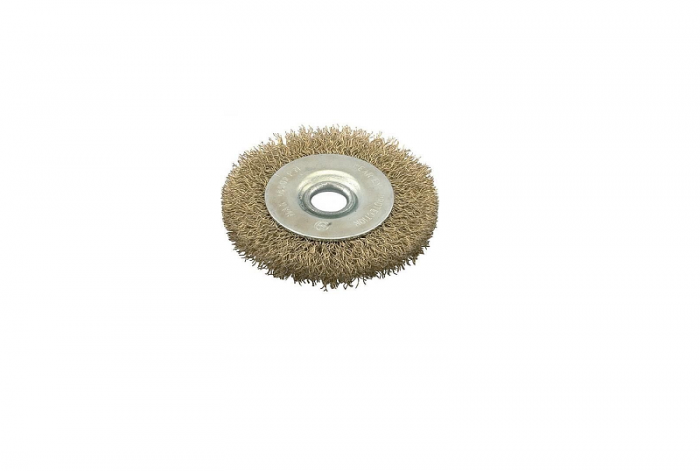 Escova circular aço latonada cerda ondulada