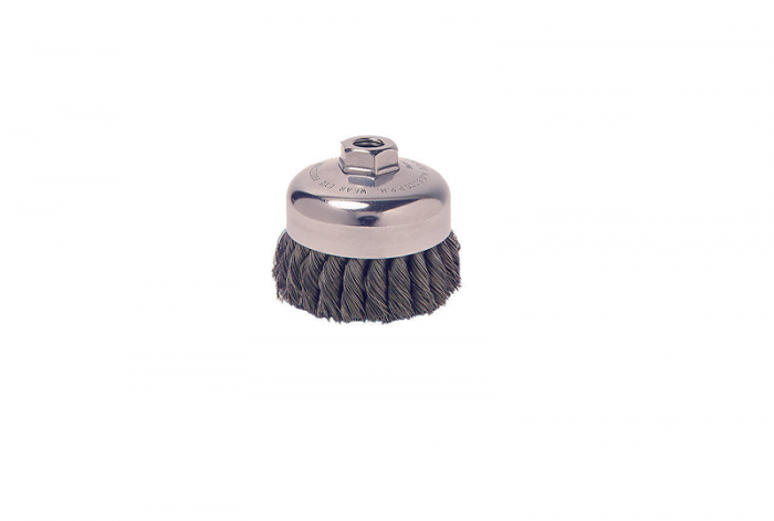 Escova copo aço carbono cerda trançada