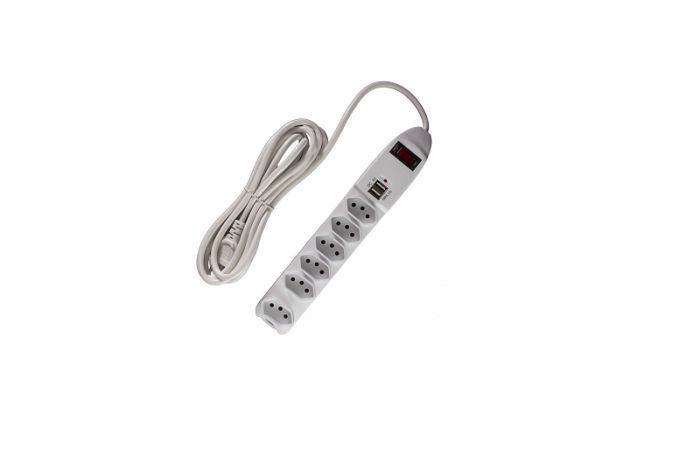 Extensão 6 tomadas com USB 3x0.75mmx1.5m Artek