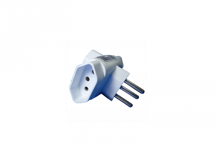 Plug adaptador triplo 2P+T 10A/250Vac DNI