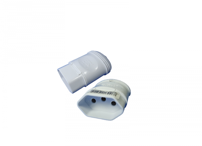 Plug femea desmontável 2P+T 10A/250Vac DNI