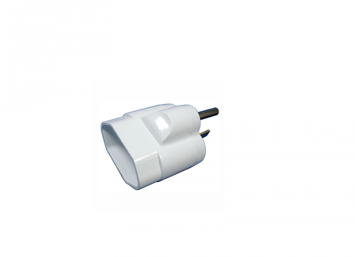 Adaptador macho/femea 2P+T 10A 250Vac DNI