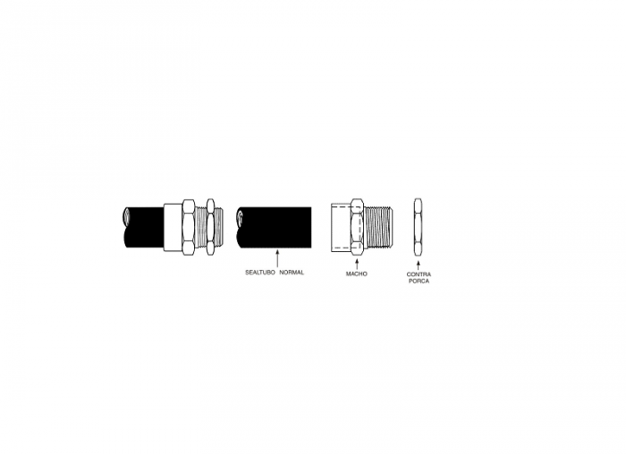 Conector macho zincado de latão p/ Sealtubo S.P.T.F - Imagem 2