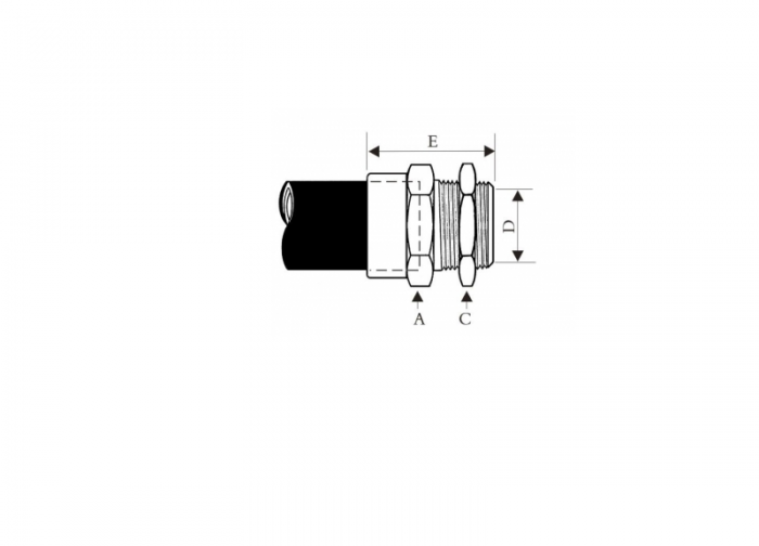 Conector macho zincado de latão p/ Sealtubo S.P.T.F