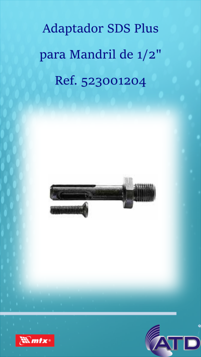 Adaptador SDS plus para Mandril 1/2 20 fios   MTX