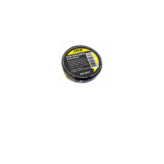 Fita Isolante em PVC Antichama Preta 20m   DNI