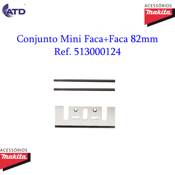 Conjunto mini faca + faca 82mm da plaina Makita