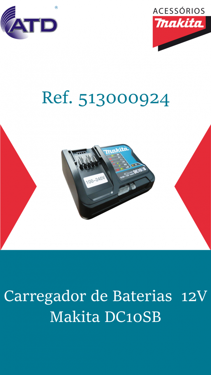 Carregador de baterias 12V MAKITA DC10SB