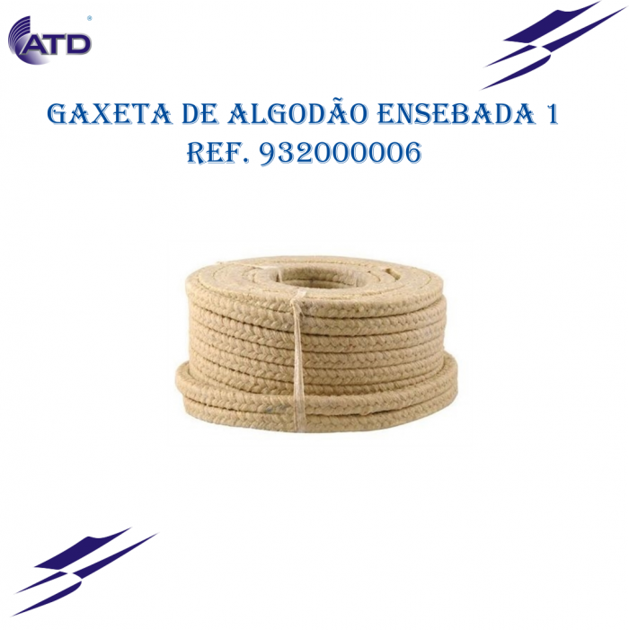 Gaxeta de algodão quadrada ensebada 1"