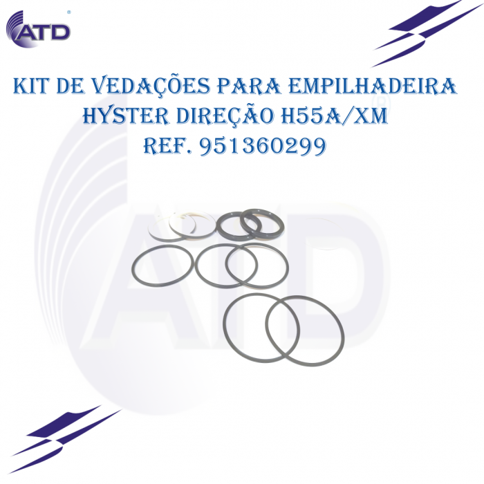 Kit de vedações para empilhadeira Hyster cilindro direção