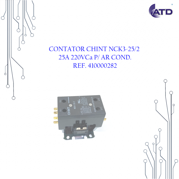 Contator NCK3-25/2 25A 220VCa p/ ar condicionado   CHINT