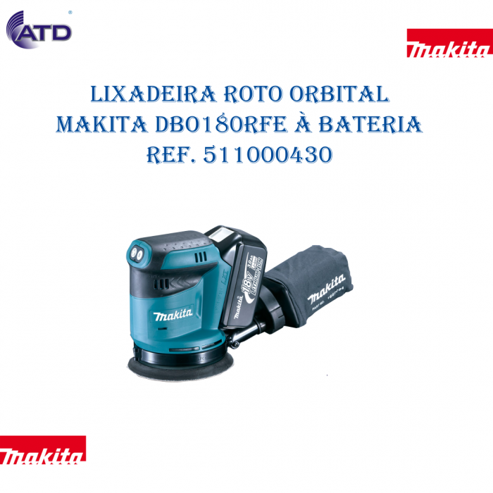 Lixadeira roto orbital à bateria MAKITA DBO180RFE
