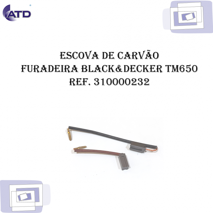 Escova de carvão para Furadeira BLACK & DECKER TM650
