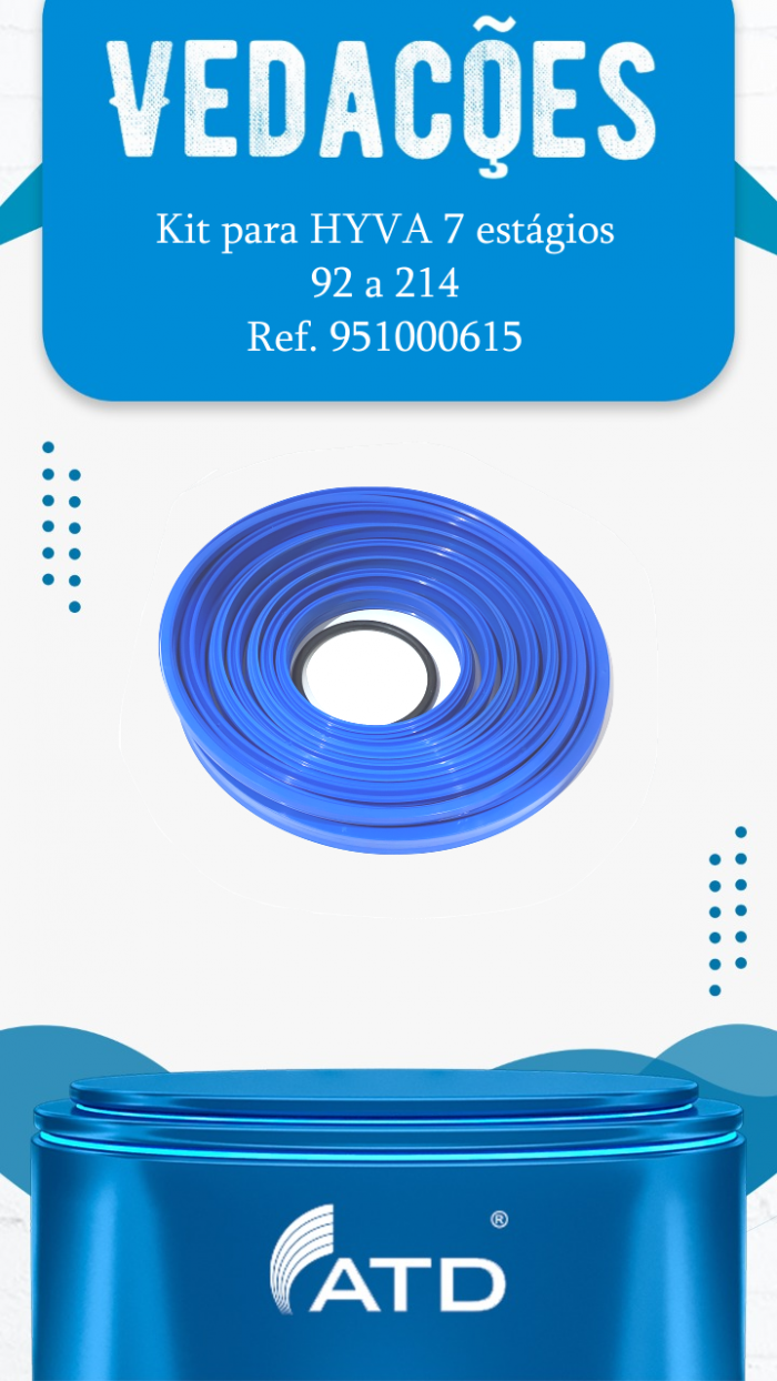 Kit de Vedações para HYVA 7 Estágios 92 a 214