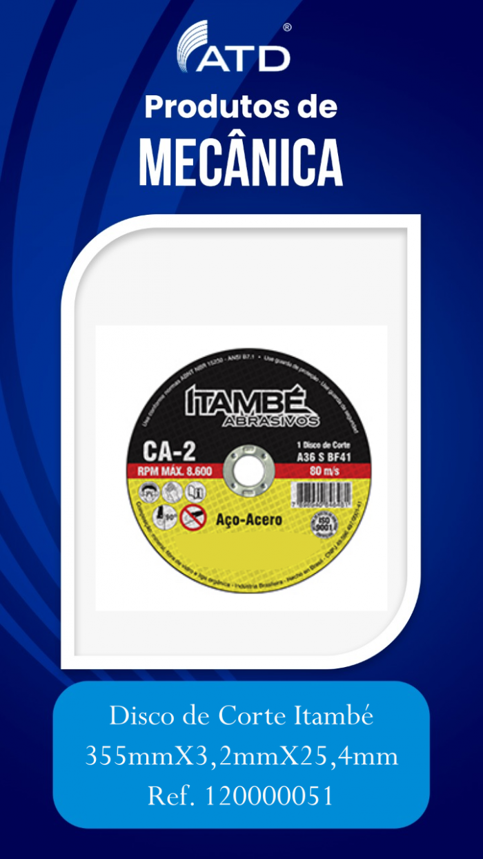 Disco de Corte Itambé 355mmX3,2mmX25,4mm