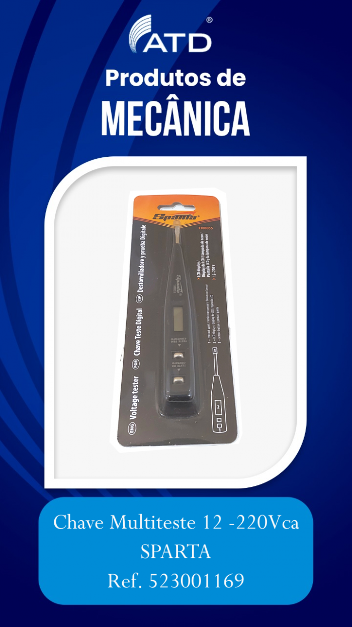 Chave Multiteste Digital 12-220Vca SPARTA