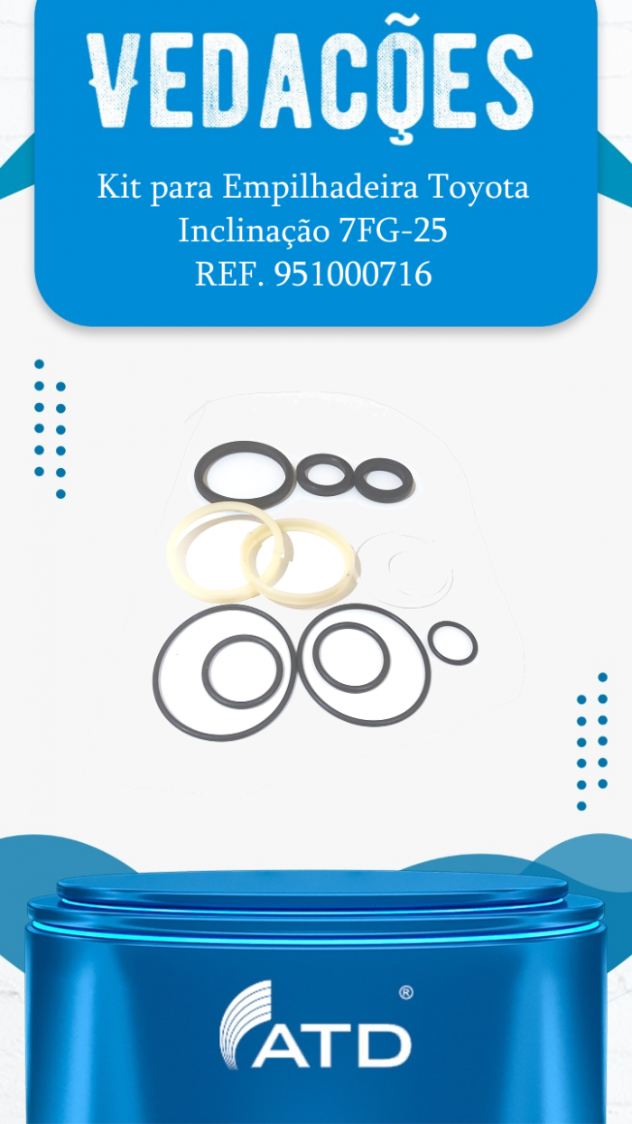 Kit de Vedações para Empilhadeira Toyota Inclinação 7FG-25