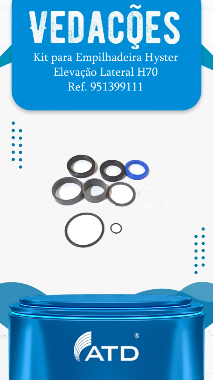 Kit de Vedações para Empilhadeira Hyster Elevação Lateral H70