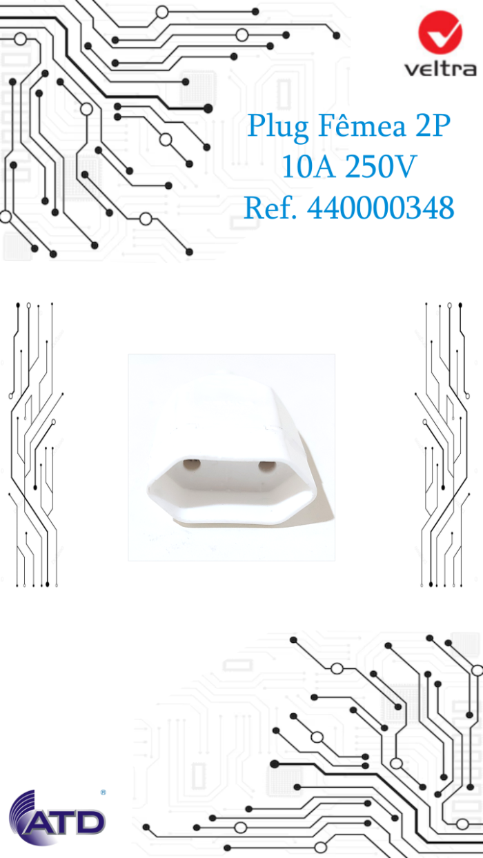 Plug Fêmea 2P 10A 250V