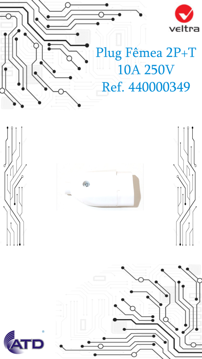 Plug Fêmea 2P+T 10A 250V