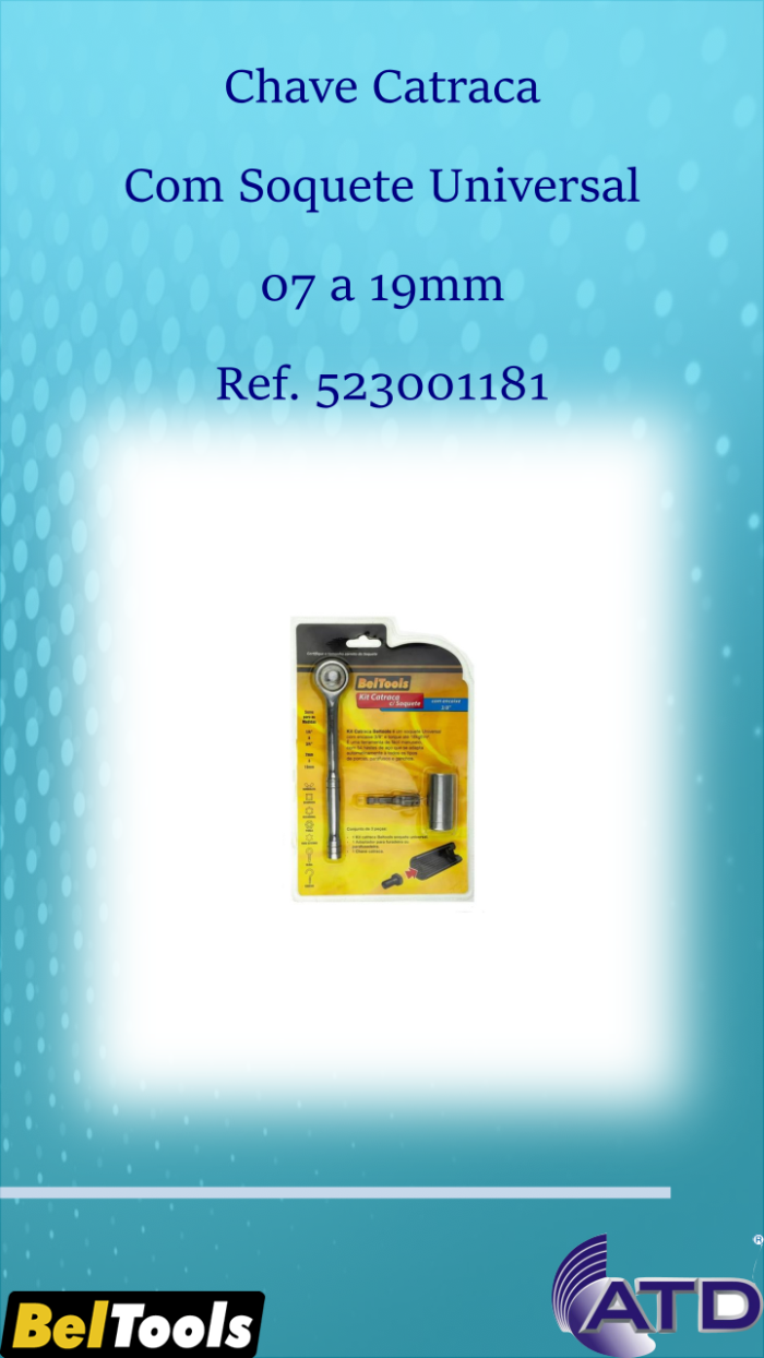 Chave Catraca com Soquete Universal 07 a 19mm BELTOOLS