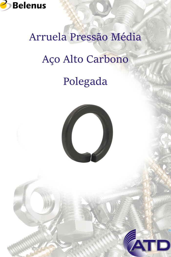 Arruela Pressão Média Aço Alto Carbono Polegada