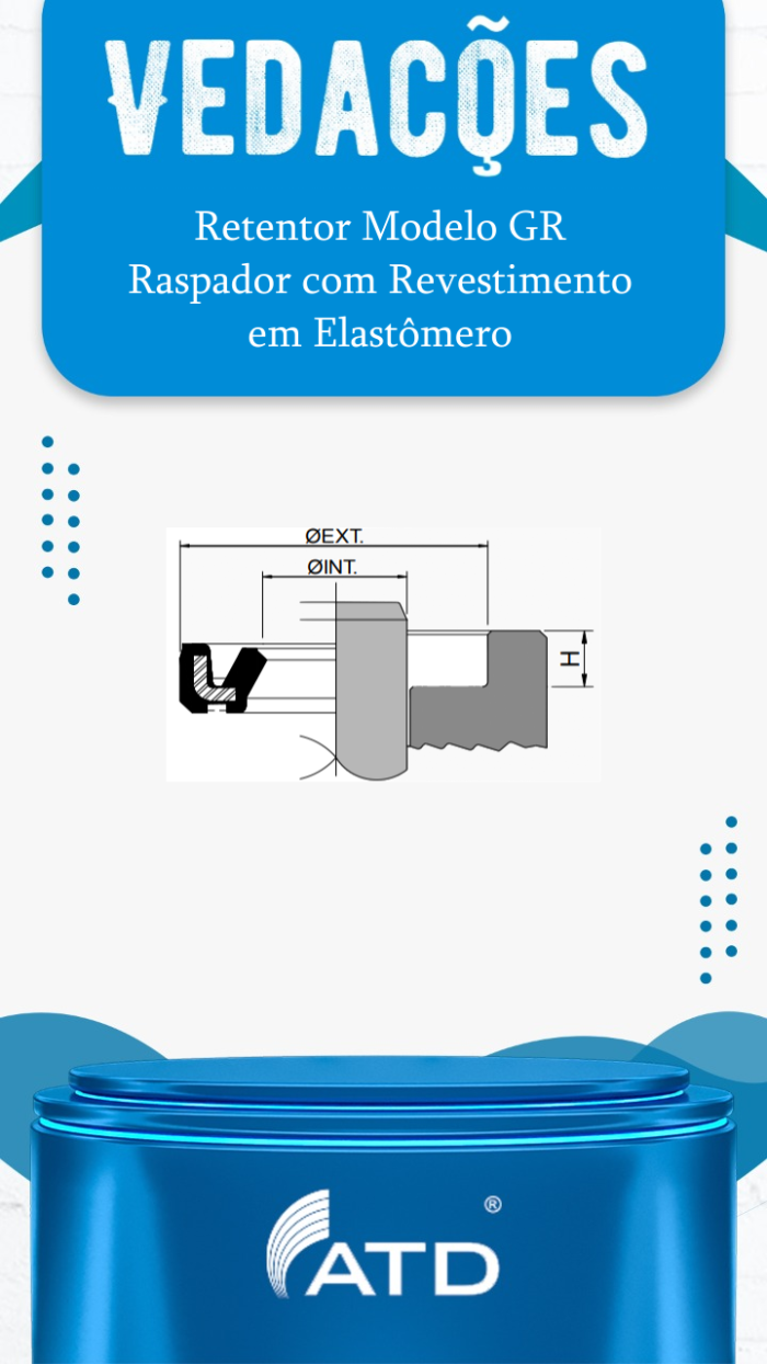 Retentor Modelo GR Raspador Revestido com Elastômero - Imagem 2