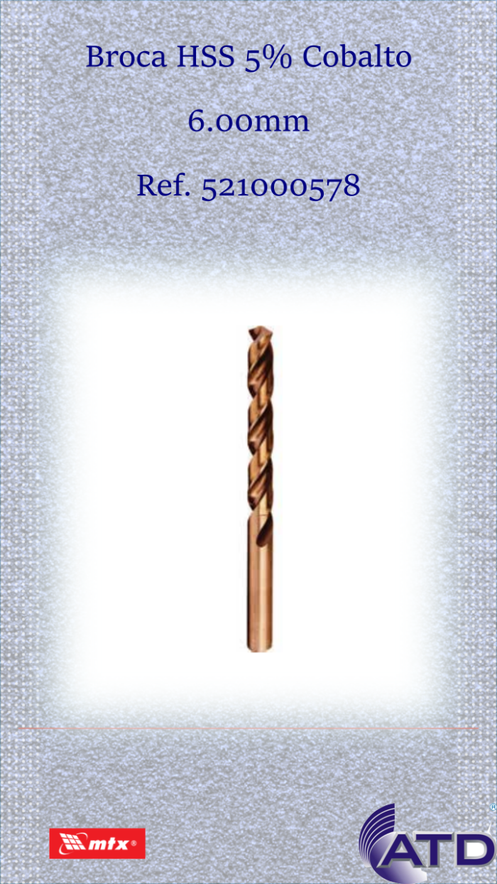 Broca HSS 5% Cobalto 06mm   MTX