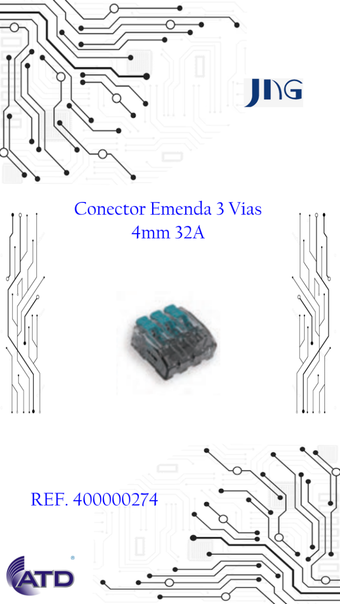 Conector Emenda 3 Vias 4mm 32A