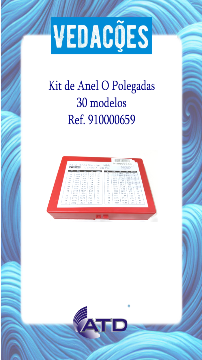 Kit de O´ring Polegadas 30 Modelos