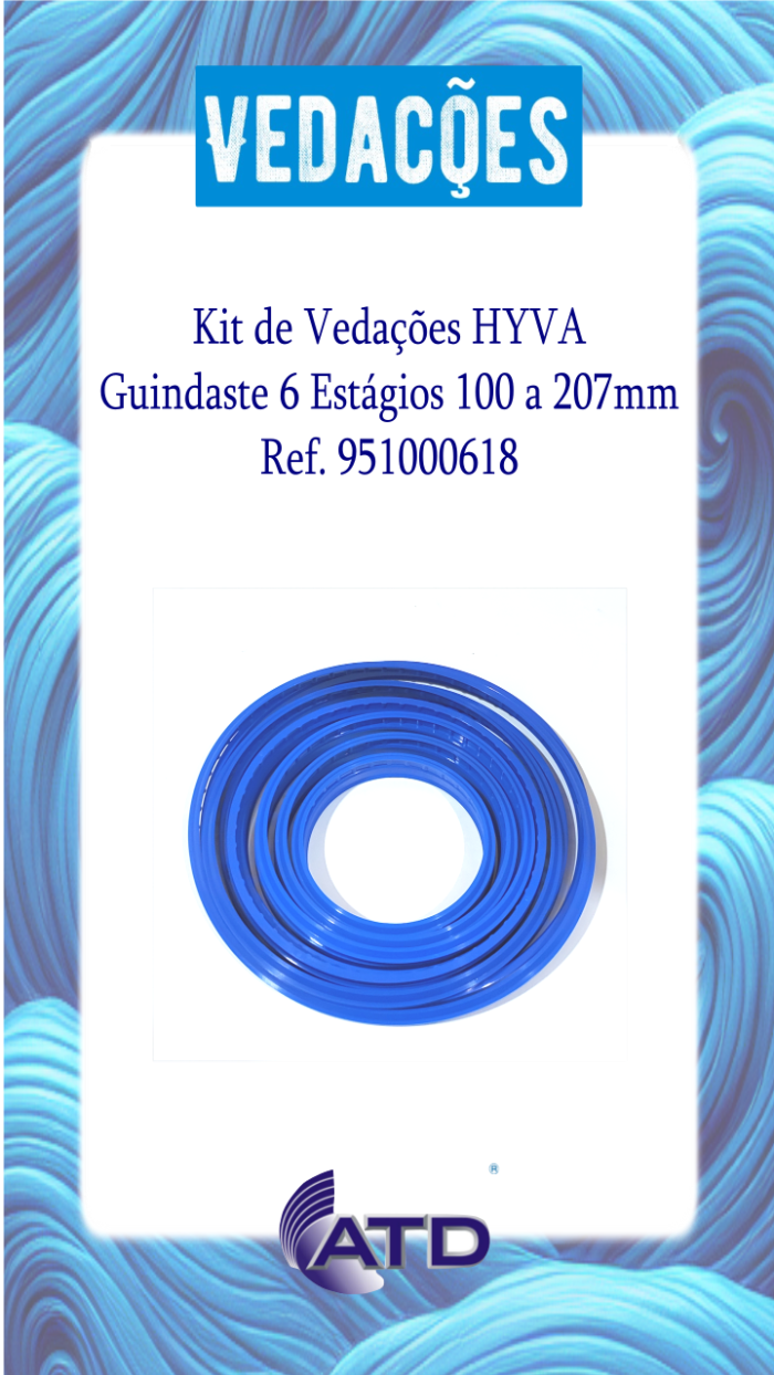 Kit Vedações Guindaste Hyva 6 Estágios 100mm a 207mm