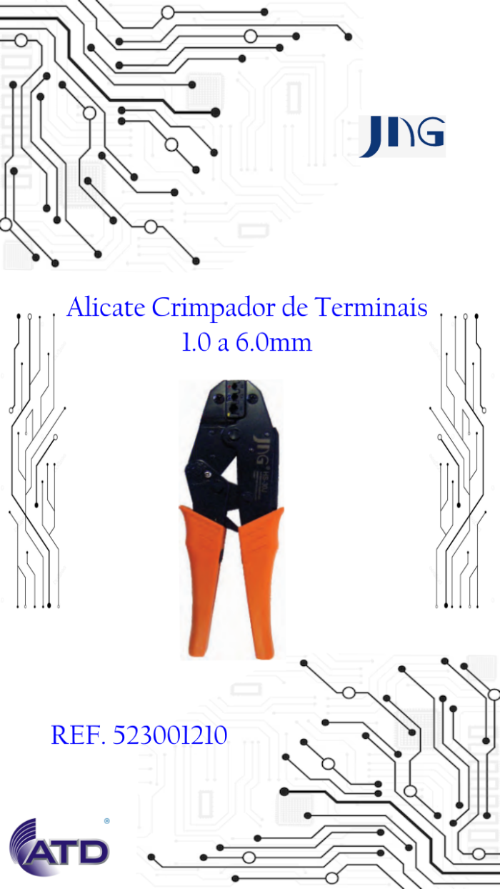 Alicate Crimpador para Terminal Isolado 1mm a 6mm   JNG