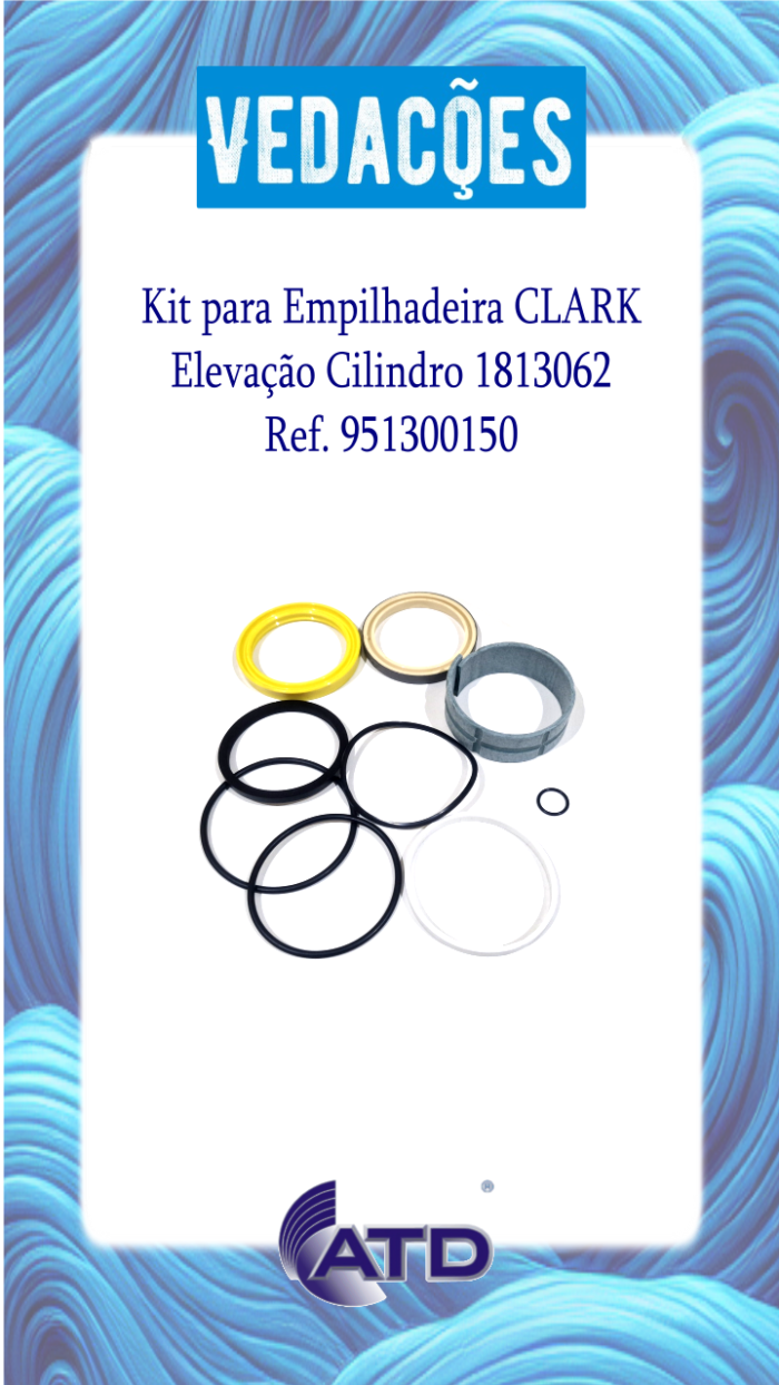 Kit de Vedações para Empilhadeira CLARK Elevação Cilindro 1813062
