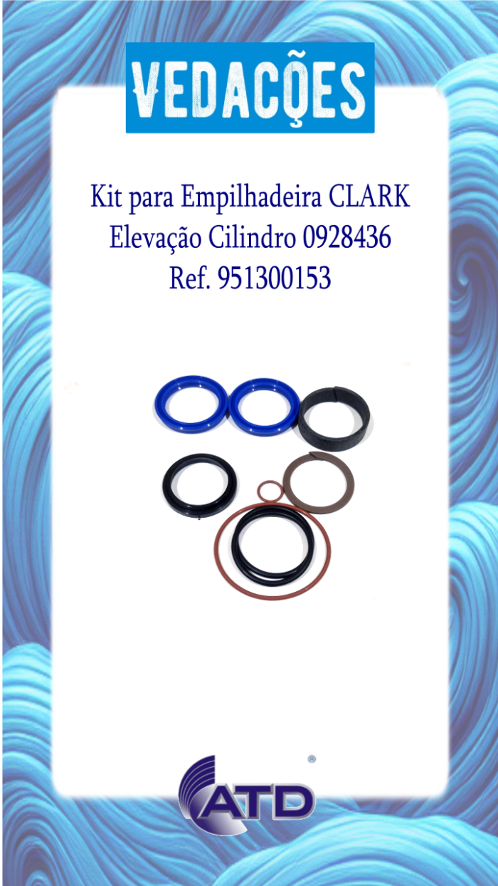 Kit de Vedações para Empilhadeira CLARK Elevação Cilindro 0928436