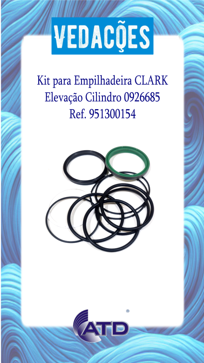 Kit de Vedações para Empilhadeira CLARK Elevação Cilindro 0926685